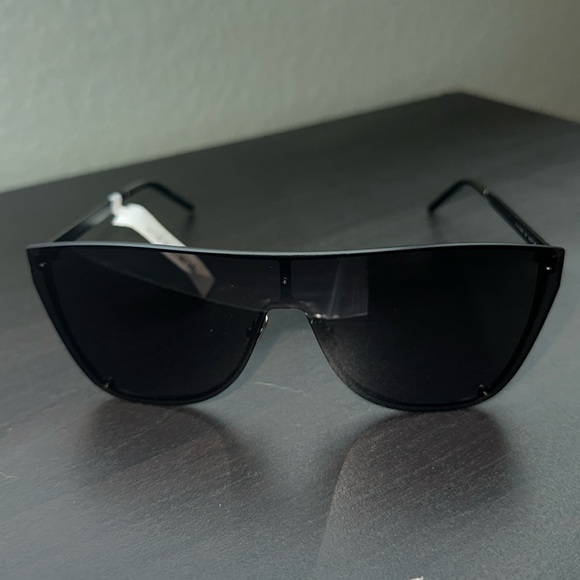 NEW SAINT LAURENT Unisex Black Square Sunglasses Mask SL 1-B from MACY's - Picture 2 of 16